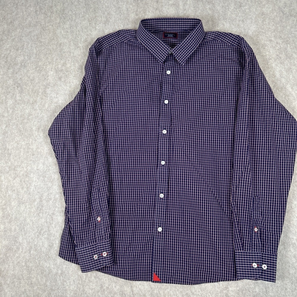 UNTUCKit Button Up Shirt Large Adult Plaid‎ Wrinkle Free Long Sleeve Mens 2XL